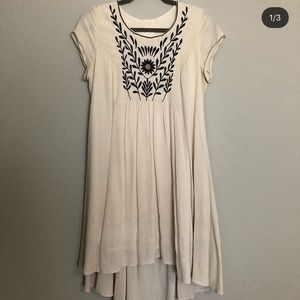 High low embroidered dress